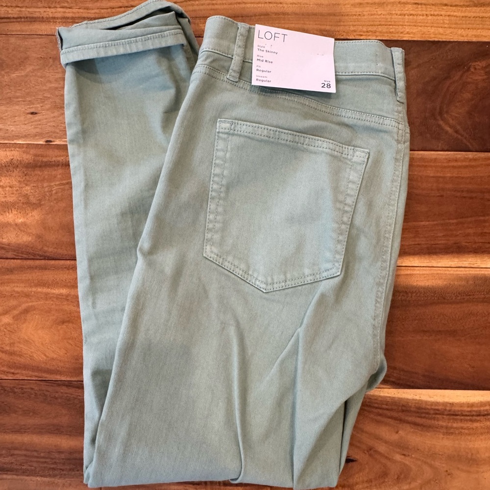 LOFT Mint Green Skinny Jeans